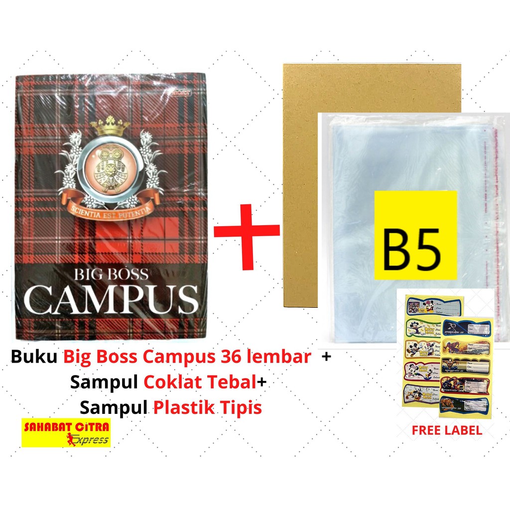 

PAKET LENGKAP 5 BUKU TULIS BOXY BIGBOSS 36 LMBR SAMPUL TIPIS ( 一套书本）