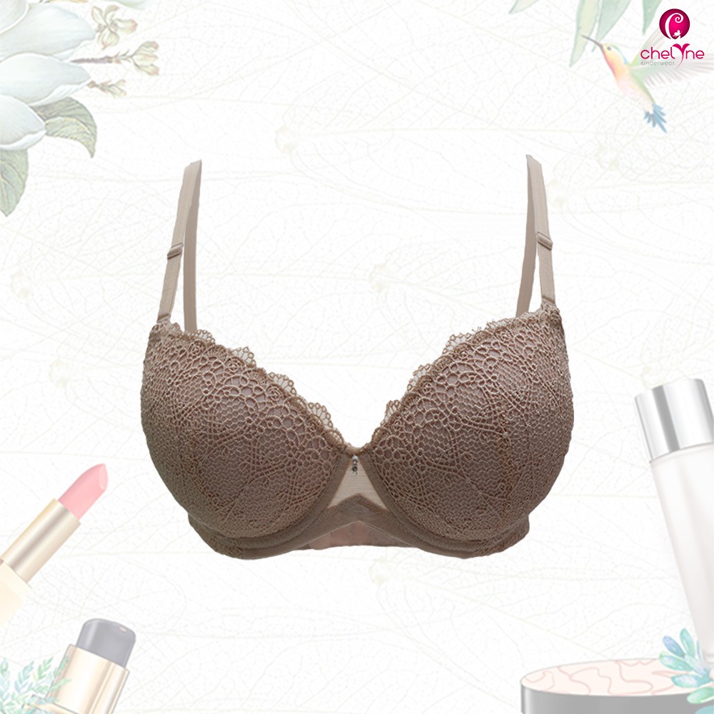 BH Chelyne Push-Up-Bra 911 Full Brukat Tebal - Half Cup Bra