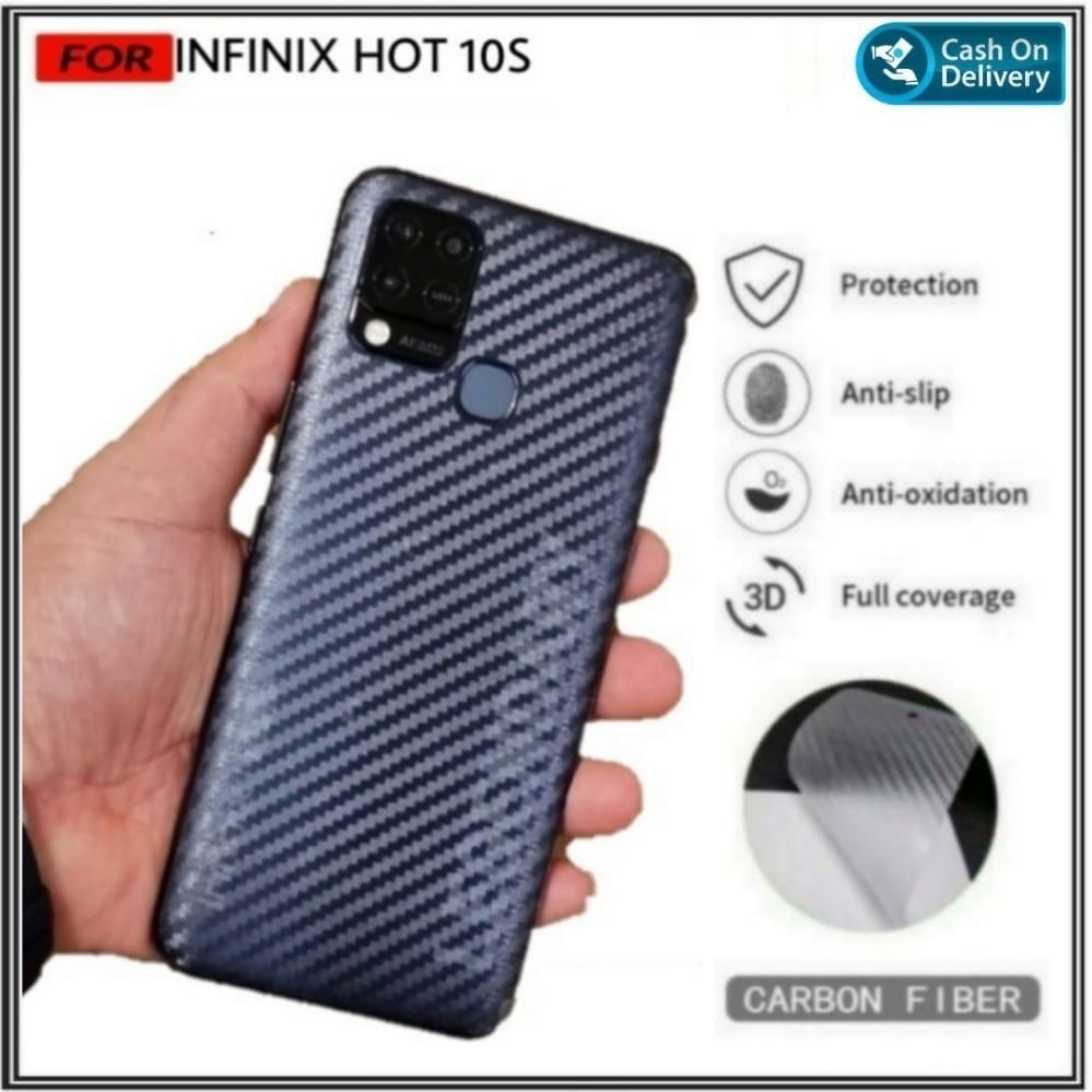 Back Skin Carbon Infinix Hot 10S  - Skin Carbon Infinix Hot 10S