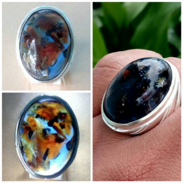 Cincin Batu Akik Getah Katilayu Biru Jumbo Termurah dan Trendy