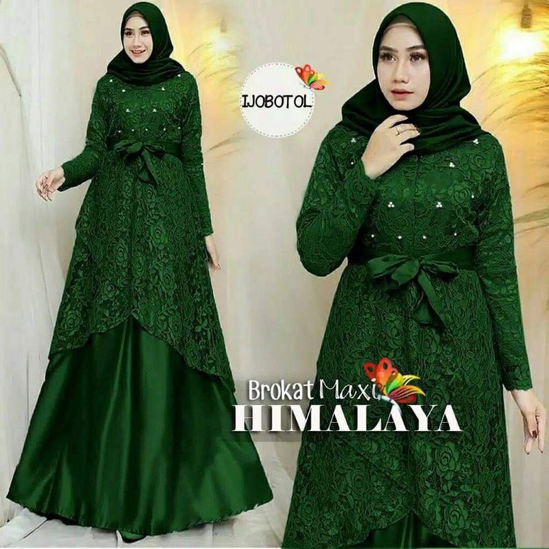 GAMIS BROKAT HIMALAYA MAXI / SABANI MUSLIM PREMIUM / GAUN PESTA BROKAT