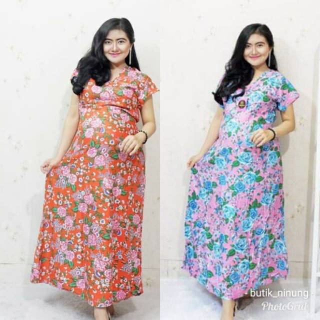 Gaun lengan pendek velly bunga Shaby daster cantik