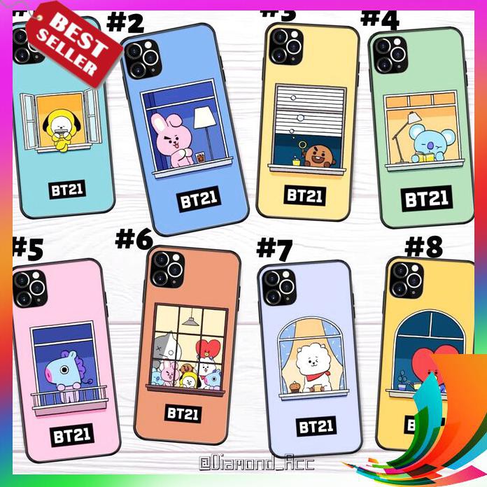【TERBARU】 PREMIUM Case Hp Glass MOTIF BT21 BTS 6 SAMSUNG GALAXY A6 2018