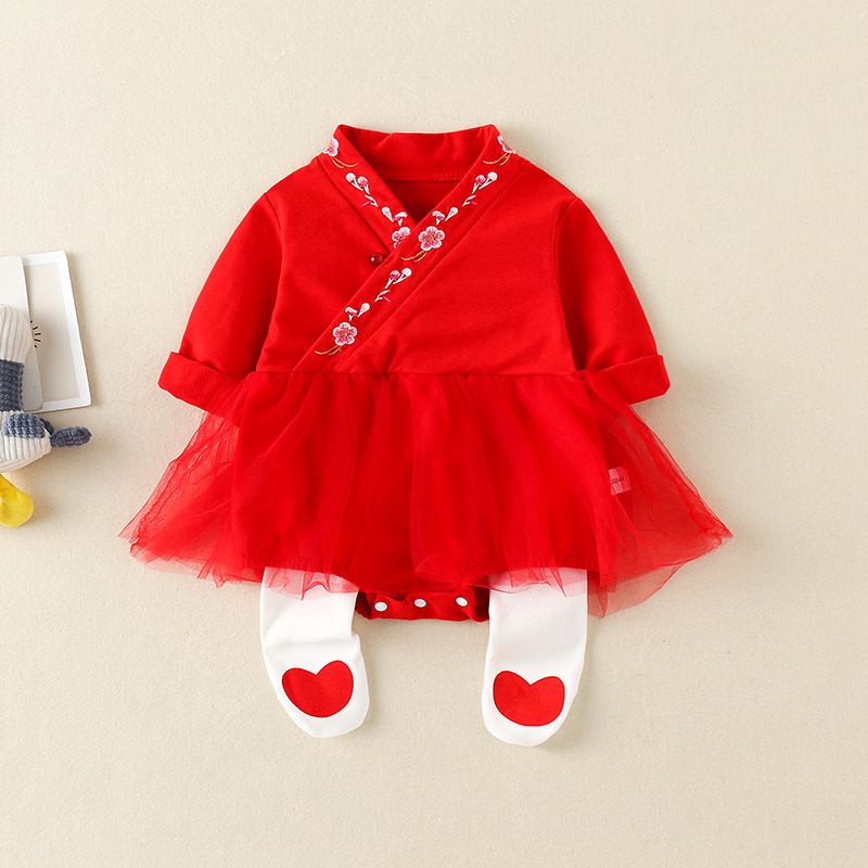 MN Fen Lian cheongsam Dress romper anak bayi / baby girl cheongsam dress CNY usia 0-2 tahun-7