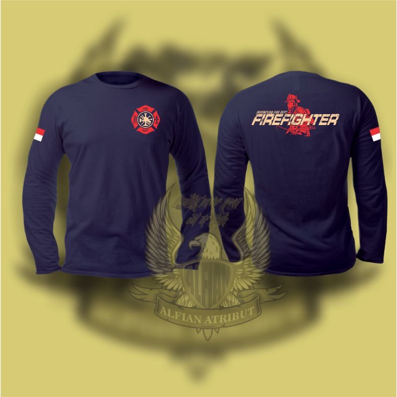 kaos damkar, kaos firefighter lengan panjang