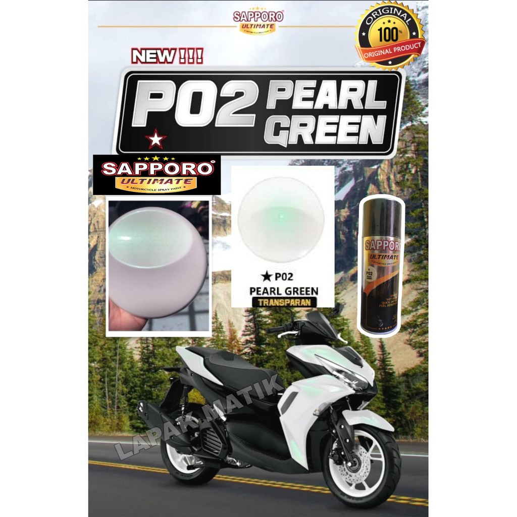 Pilok Sapporo Ultimate PEARL GREEN P02 MUTIARA 400ml