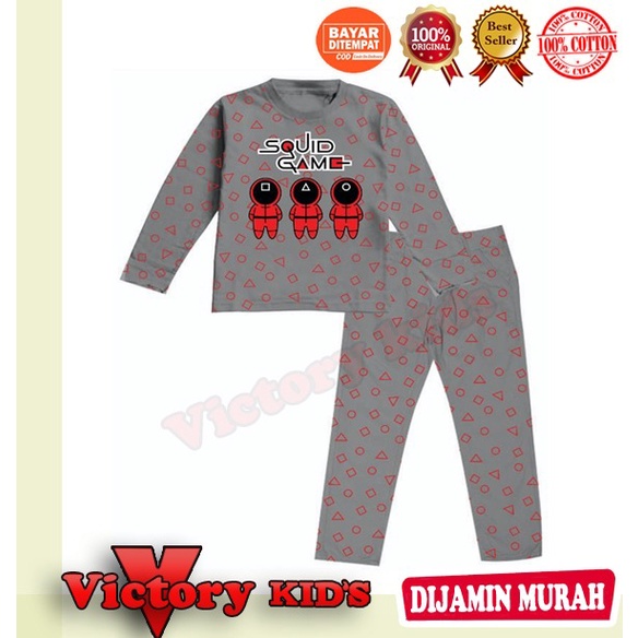 Victory kids Setelan/piyama tangan panjang anak laki-laki/perempuan 1-10 tahun