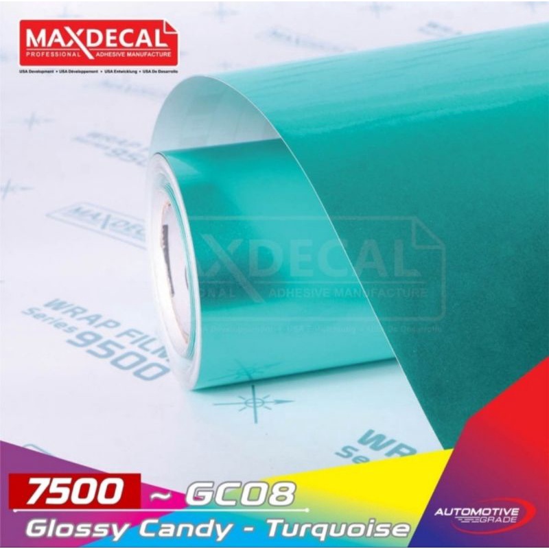 Sticker Maxdecal 7500 GC08 Turquoise Glossy Candy Metalik Premium Wrap