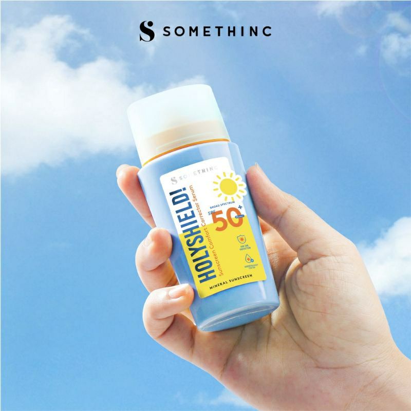 SOMETHINC Holyshield! Sunscreen Shake Mist / Comfort Corrector Serum / Glow Up Sun Stick 15gr 15mL 50mL