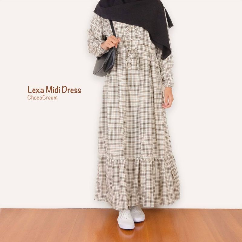 MIDI DRESS FLANEL -KOREA DRESS -DRESS KOTA K KOTAK -DRESS REMAJA KEKINIAN  -DRESS TARTAN -DRESS REMA