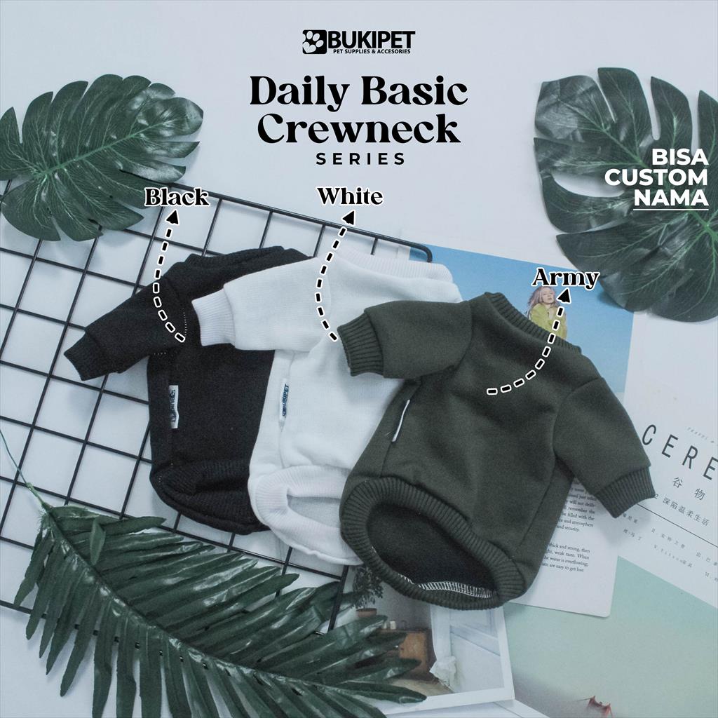 baju kucing anjing kelinci monyet lucu murah aksesoris hewan kecil - DAILY BASIC CREWNECK