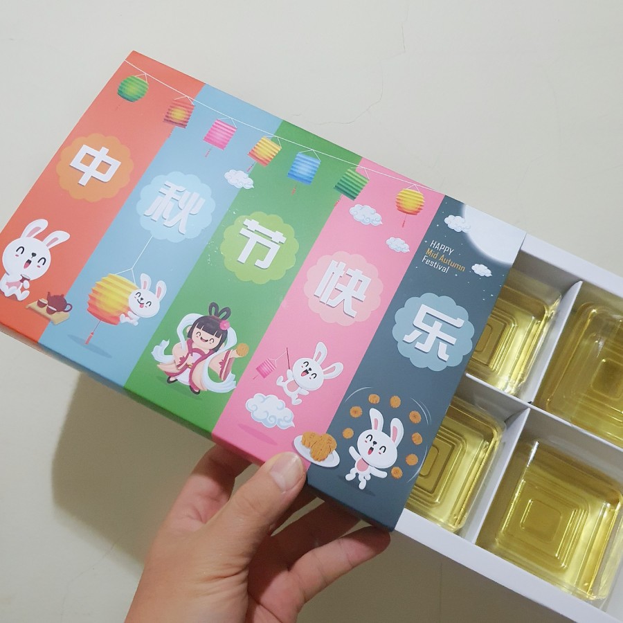 (5 Pcs)Dus Mooncake 75gr Kotak Kue Mooncake Kue Bulan 50gr Box Mooncake Dus Sekat 6 Moon cake 75gr