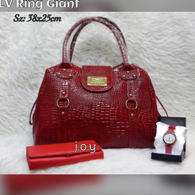 Tas Lokal/Tas Murah/Tas Paket Murah/Paket 3In1 Lv Ring Giant Croco