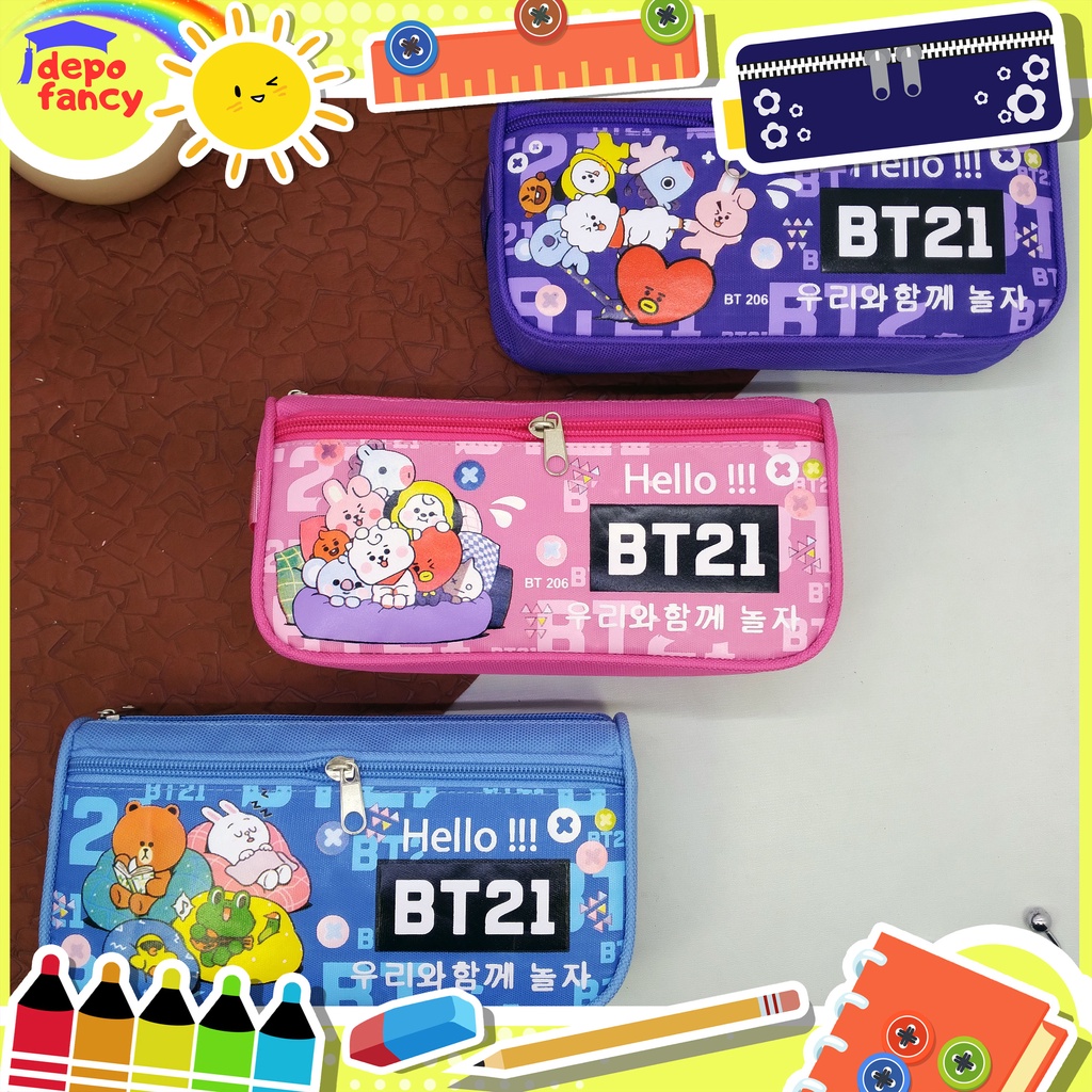 

Kotak Pensil Kain 2 Resleting / Pencil Case / Pencil Box / Pensil Boks / Tepak Pensil / Tempat Pensil