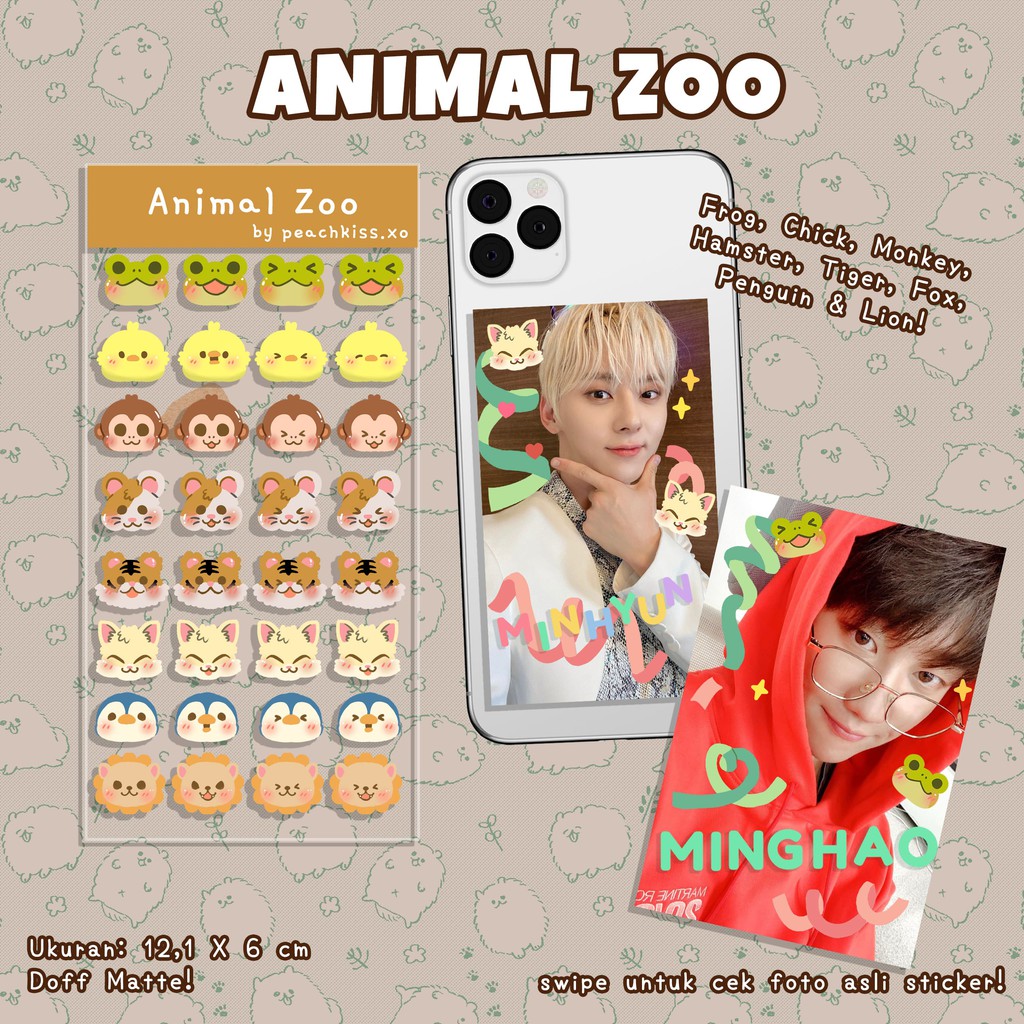 Stiker Dekorasi Photocard / Jurnal / Polcos Animal Zoo (Waterproof) by @peachkiss.xo