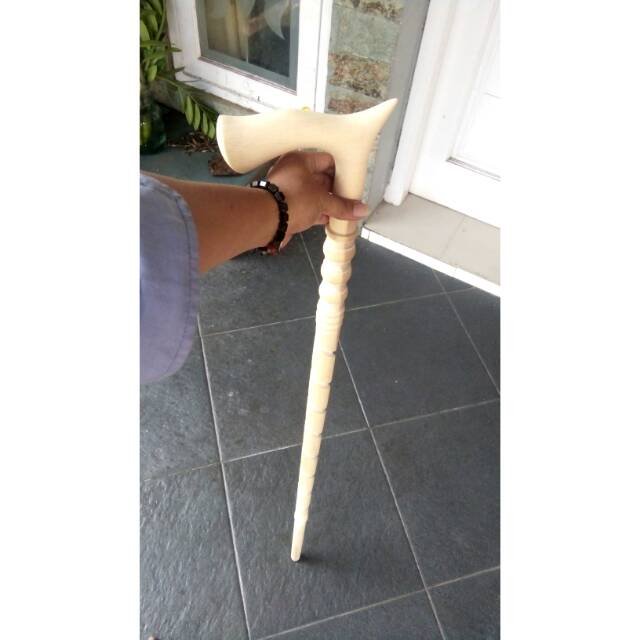 TONGKAT JALAN KAYU BIDARA MODEL SPIRAL