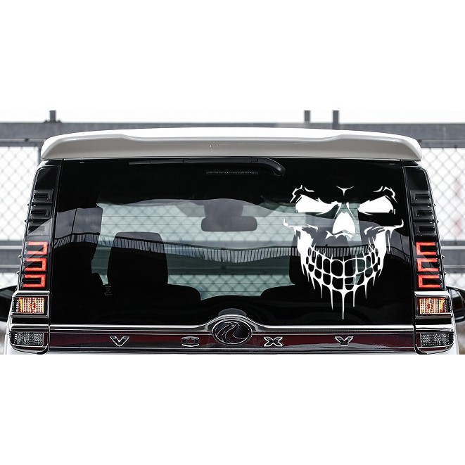 stiker mobil wajah tengkorak custom cutting stiker murah
