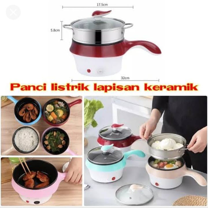 PANCI ELEKTRIK LISTRIK WAJAN  KUKUS FRYING PAN PORTABLE  