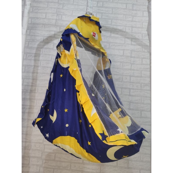 Ayunan Bayi Karakter 3in1 Kelambu Motif Murah-BULAN BINTANG AWAN