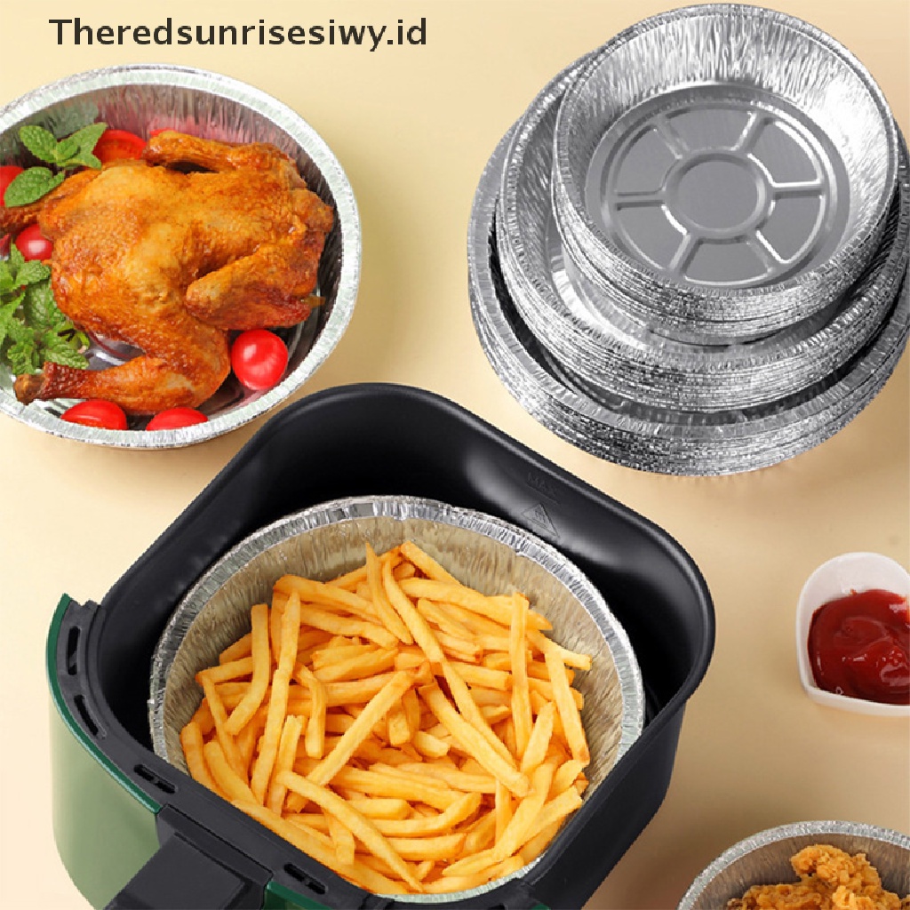 20pcs~Oil-Proof Aluminum Foil Tin Box Air Fryer Disposable Paper BBQ Drip Tray