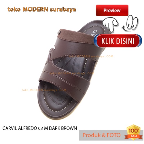 CARVIL ALFREDO 03 M DARK BROWN sandal pria sandal sopan casual slide