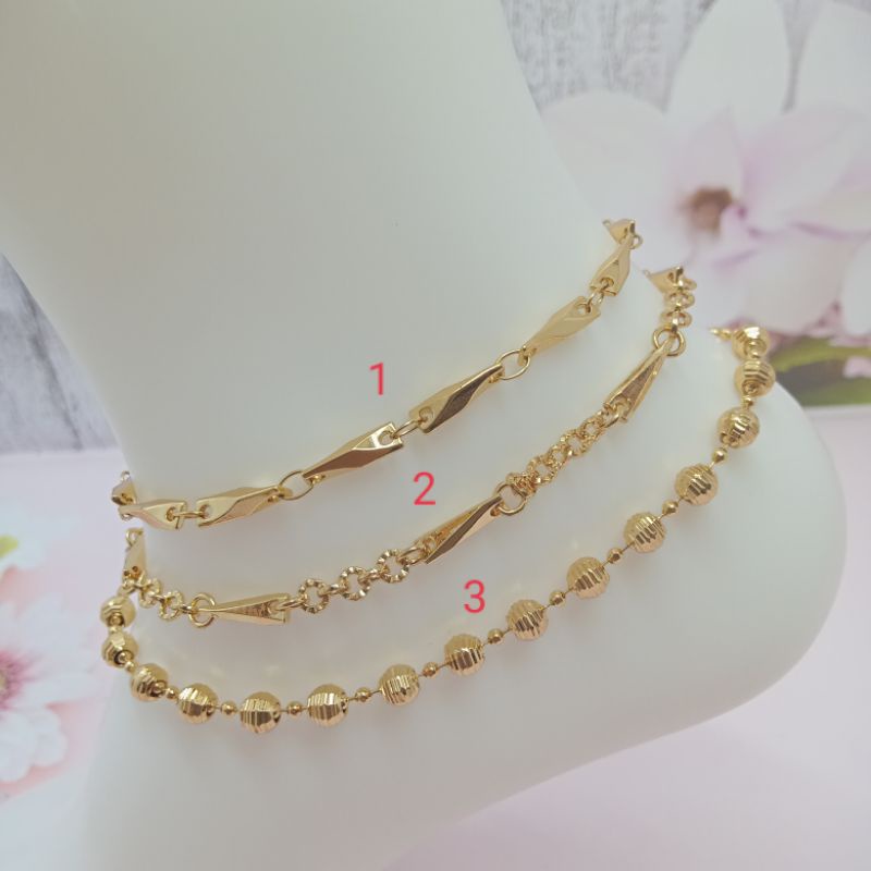 gelang kaki xuping  polos premium perhiasan  imitasi lapis emas