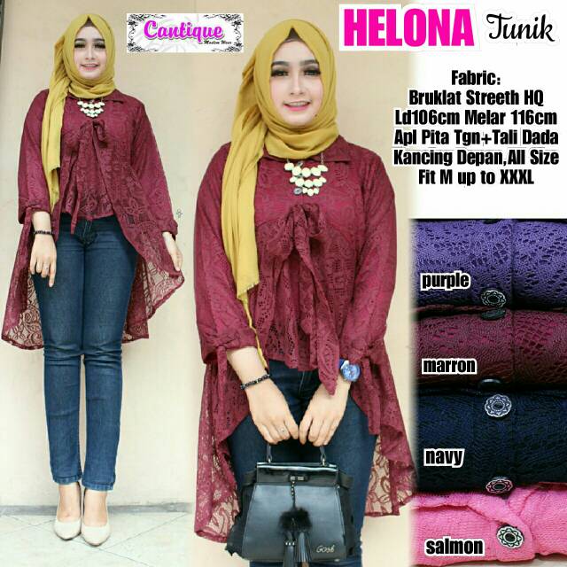 Restock Helona tunik | tunik brokat | atasan pesta brokat | baju wanita