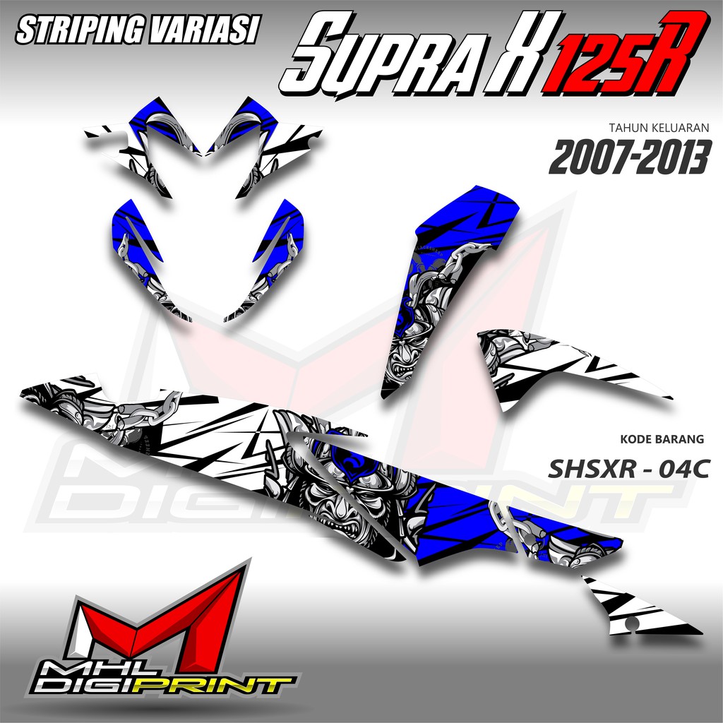 STRIPING VARIASI SUPRA X 125R - STIKER SUPRA X 125 BATMAN - SHSXR 04