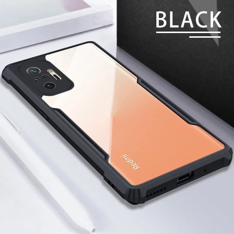 Case Xiaomi Redmi Note 10 Pro 4G Hard Soft Fusion Armor Shockprooft TPU HD Trasnparan Acrylic Casing HP Cover + Ring Holder Bisa COD DI ROMAN ACC