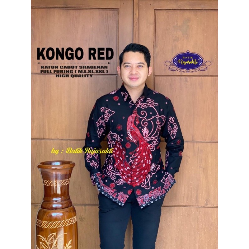 BATIK KONGO RED LAPIS FURING KATUN HALUS SRAGENAN SIZE M-XXL HIGH QUALITY