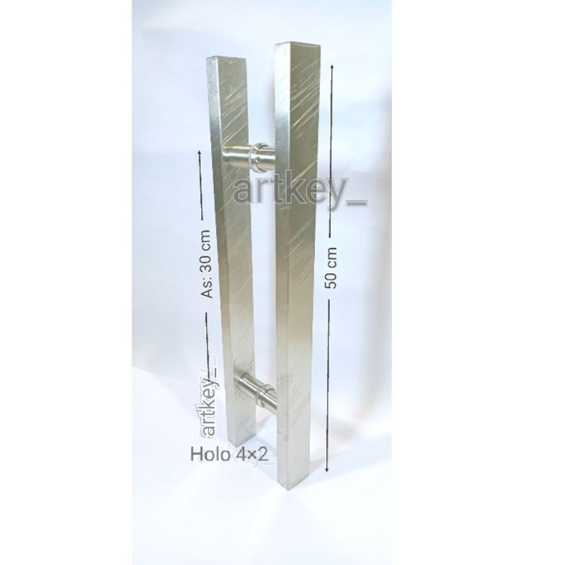 Handle Pintu  As 30 x panjang 50 cm holo 4 x 2 cm Stainless Steel