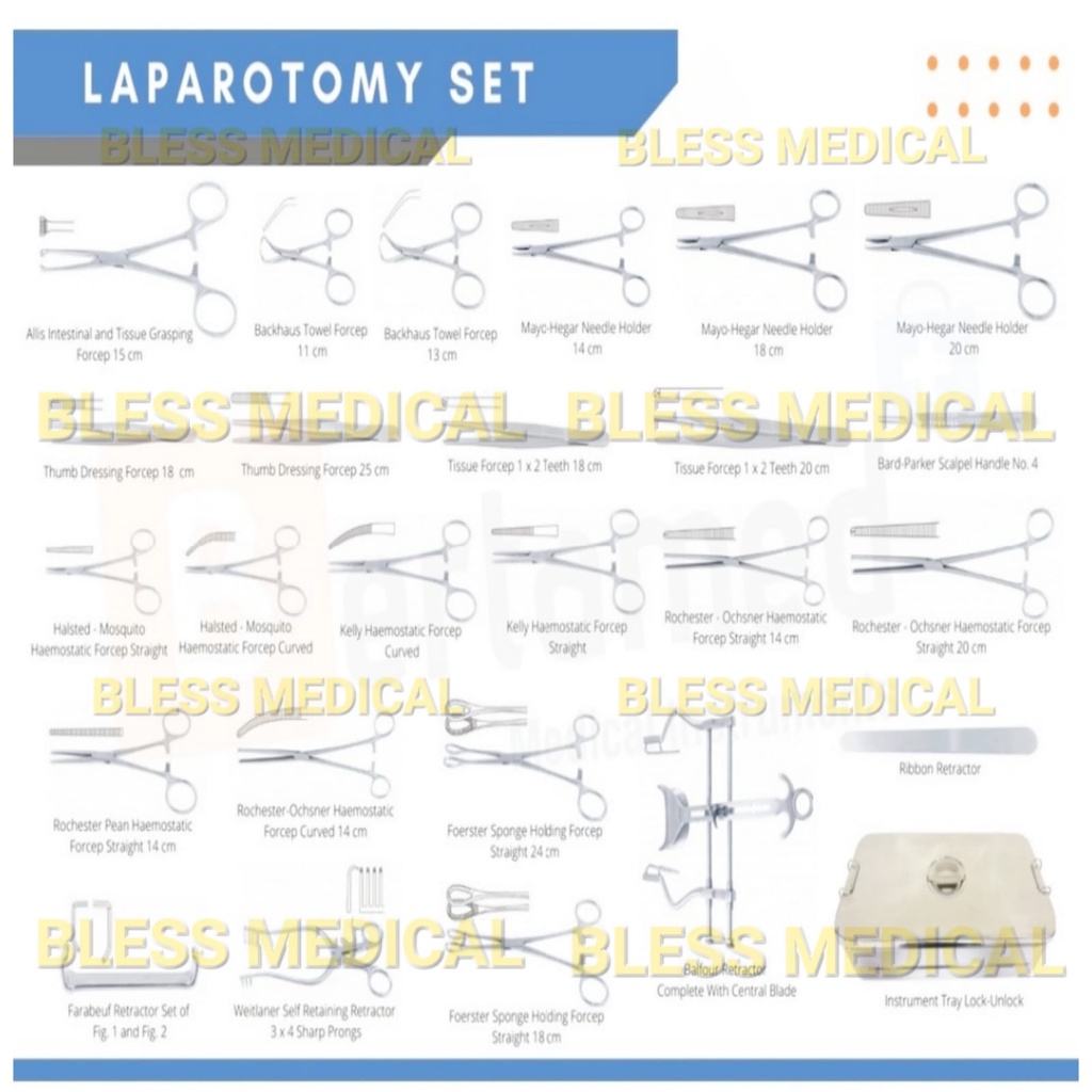 Laparotomy/Laparatomy  Set Laparotomi + Box Instrument Stainless MARWA Original