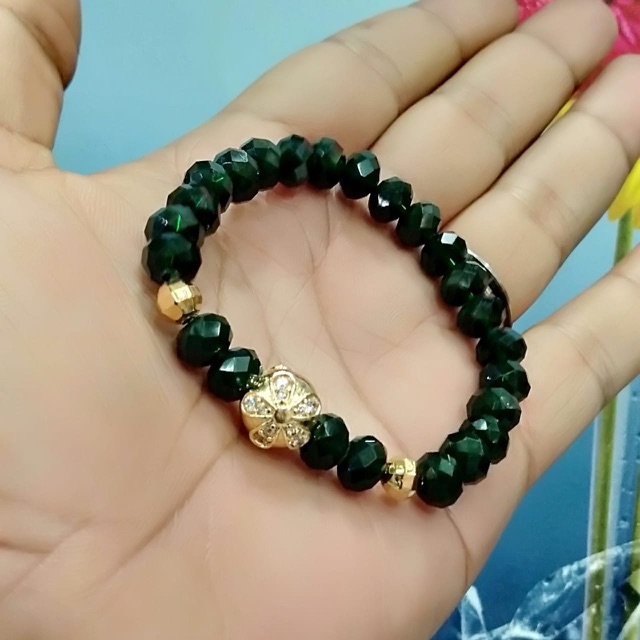 Gelang tangan wanita //gelang kristal lapis emas // perhiasan // fasion wanita//gelang