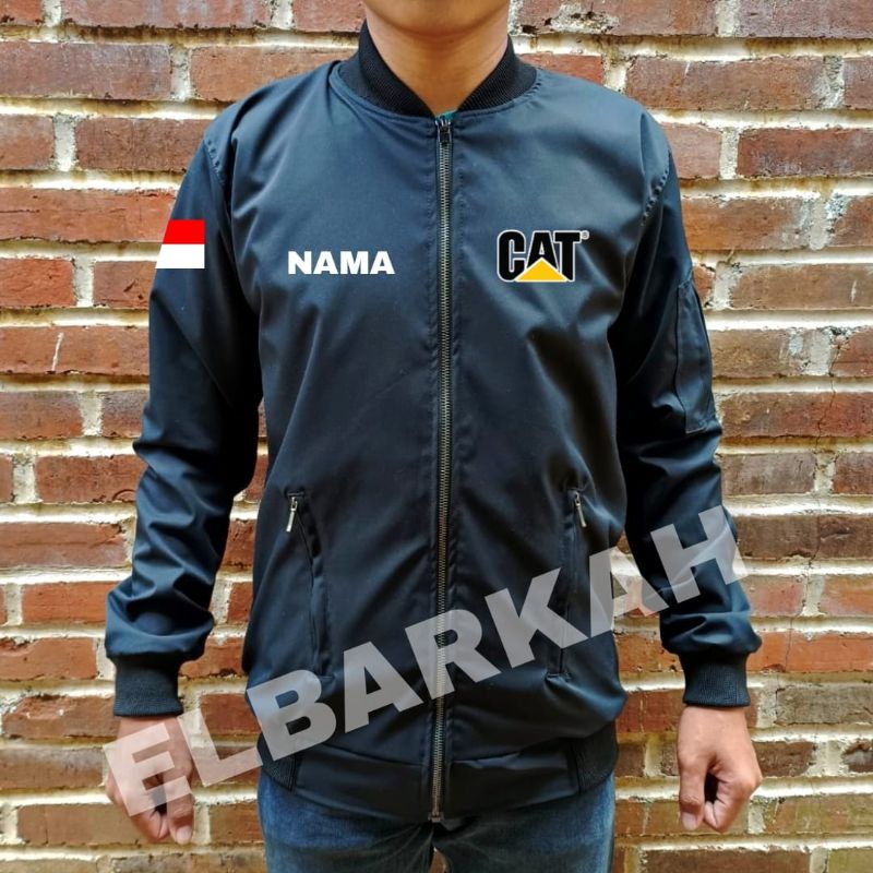 JAKET BOMBER LOGO CATERPILLAR JAKET BOMBER BISA CUSTOM LOGO SENDIRI jaket bomber waterfroop jaket bomber terbaru