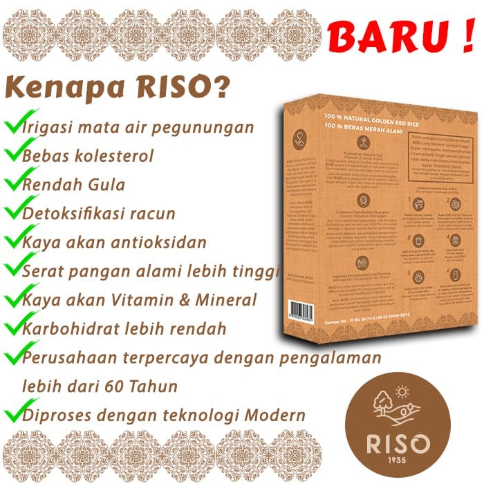 

978Eq1W Riso Tanah Alami / Soil Natural Golden Red Rice 2 Liter (Beras Merah) WQ012