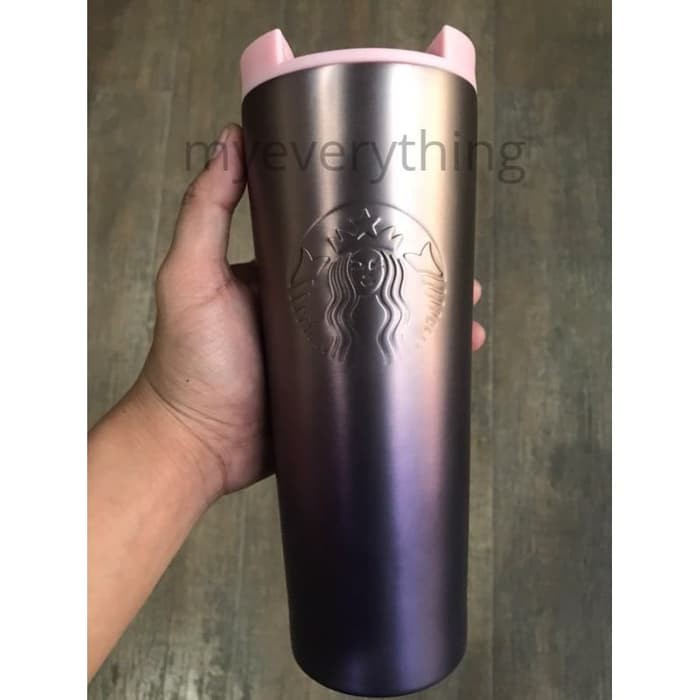 Botol Tumbler Starbucks Original Troy Pink Purple Stainless Air Panas