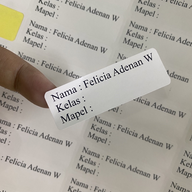 

Custom sticker cutting nama untuk buku tulis murah