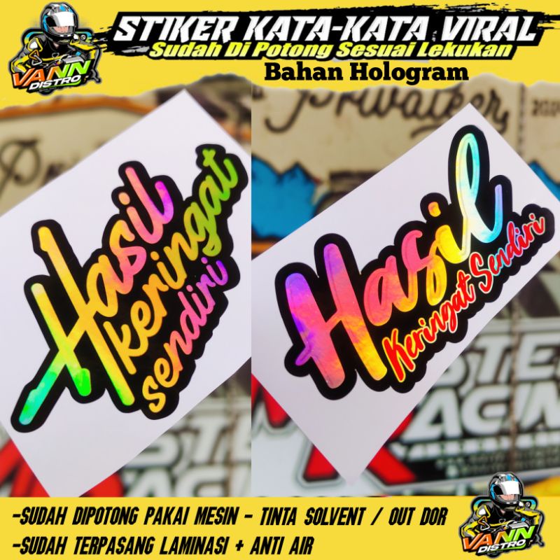 Stiker hasil keringat sendiri