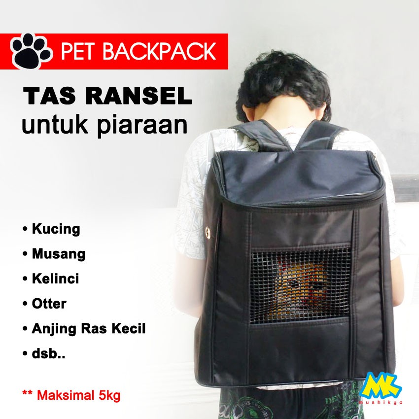 Tas Ransel untuk anjing kucing kelinci musang - Pet Backpack 