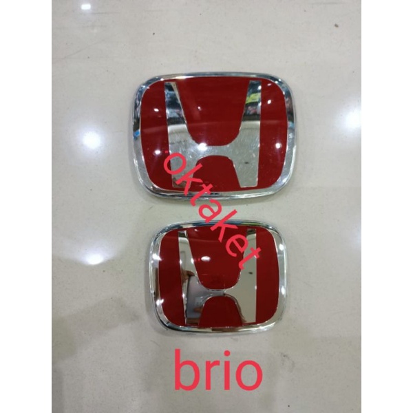 emblem/ logo honda  merah chrome depan belakang BRIO ori