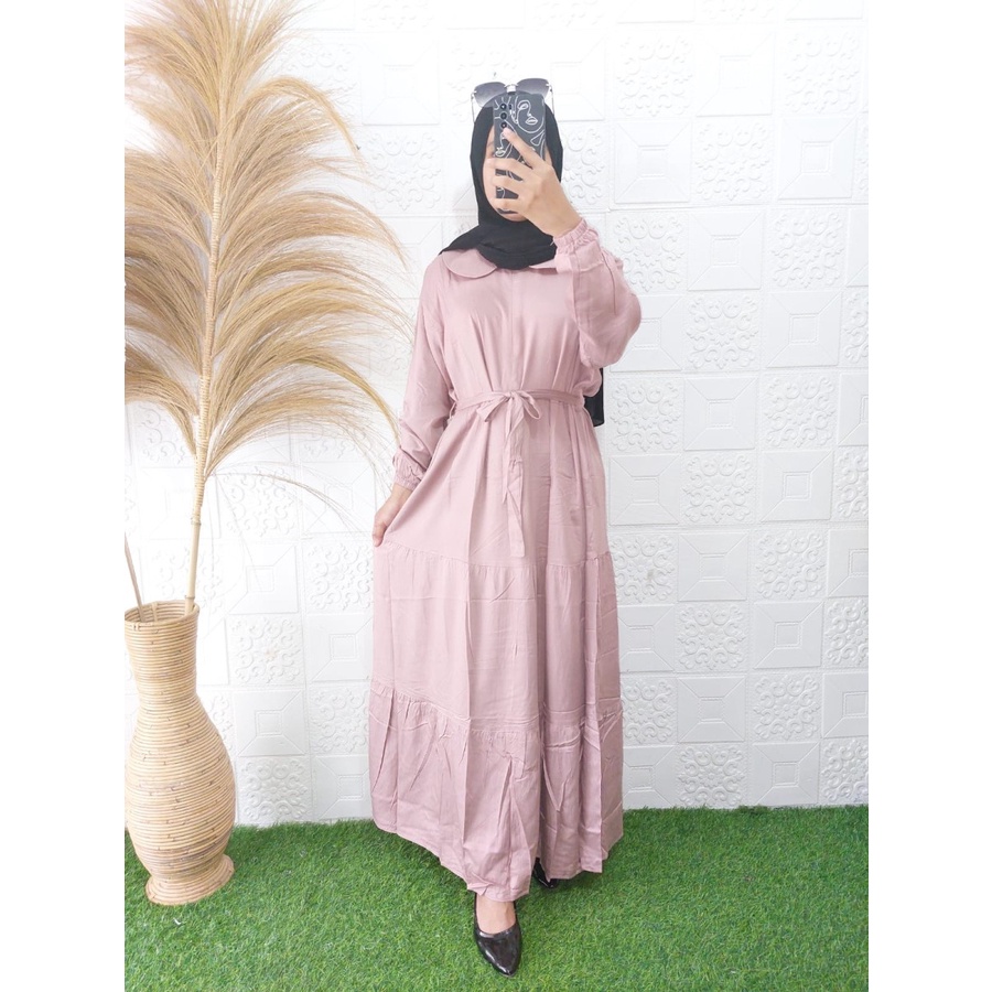 Gamis Polos Rayon Twill Premium Tebal Adem Dress Muslimah