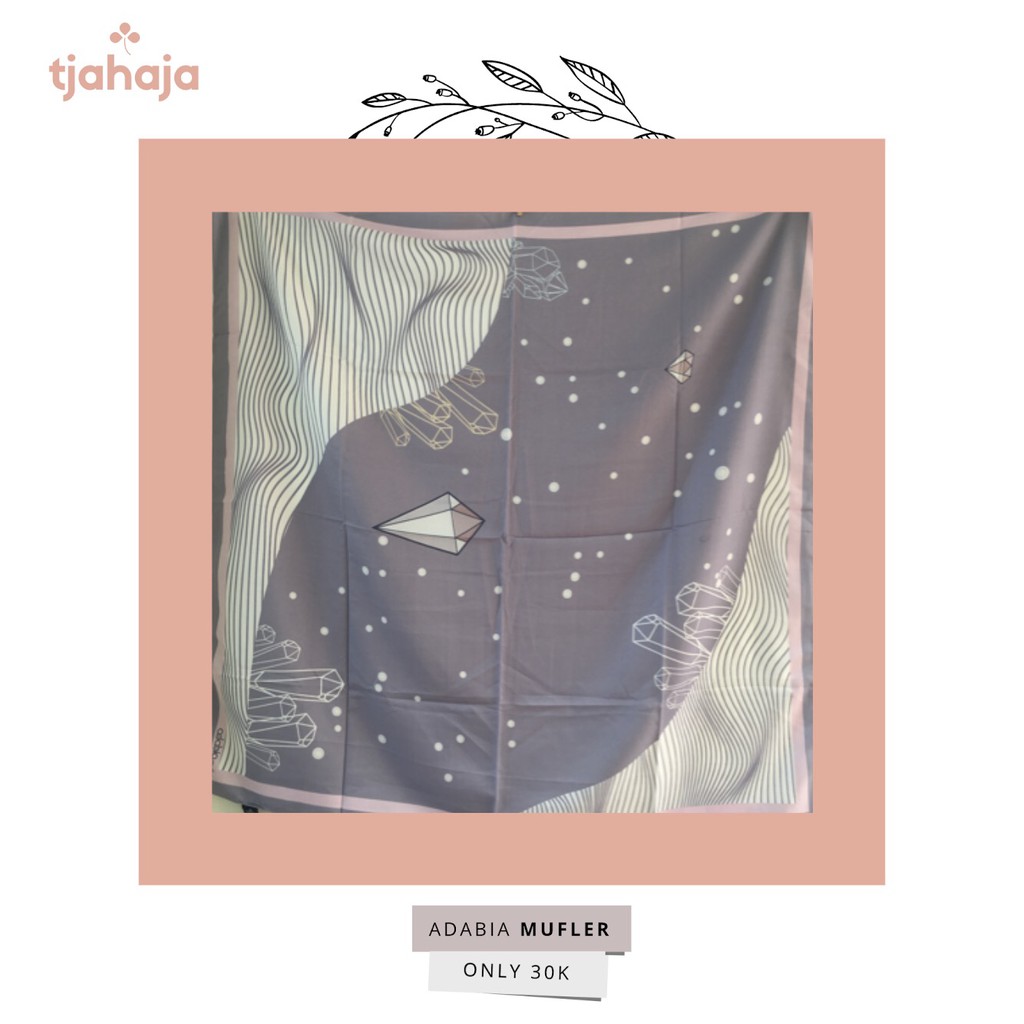 Jilbab Motif Segi Empat ADABIA MUFLER seri ILLUSKA Ungu Muda Baru Original