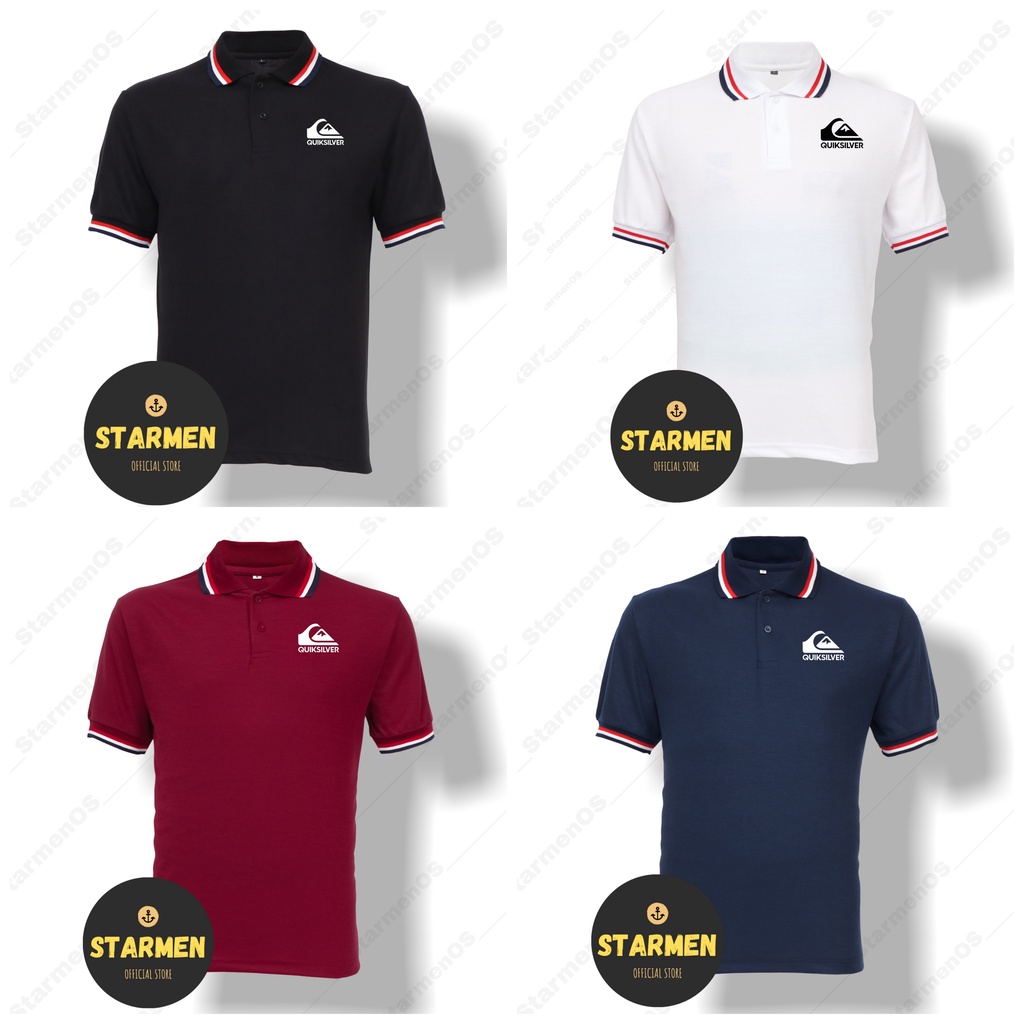 Kaos Polo Shirt Pria Kerah Logo QUICKSILVR