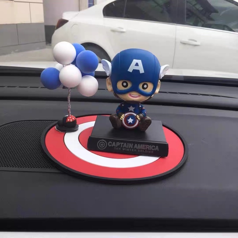 pajangan  mobil spiderman satuan bukan set Pajangan Dashboard Mobil Figure Bobble head Pajangan Goyang Avengers Superhero Batman Superman Spiderma