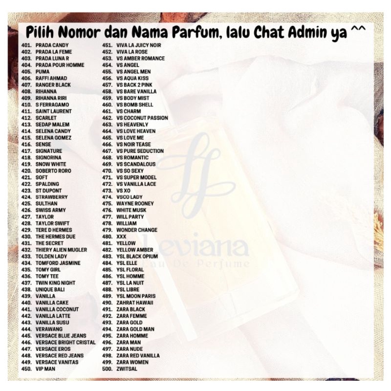 Inspired Parfume Refill Bandung Murah  (35ml/60ml/100ml) Aroma Sesuai Selera