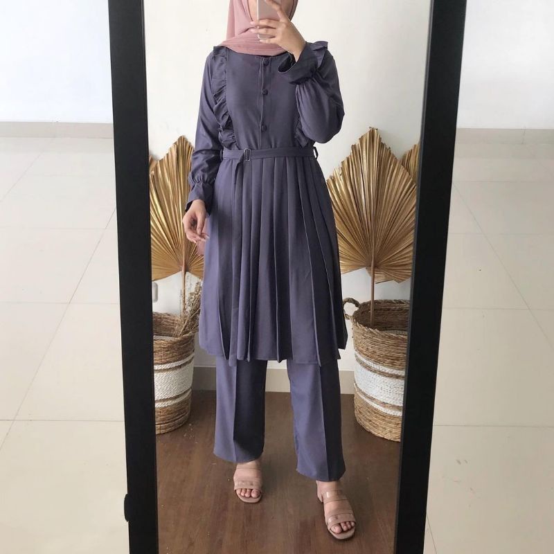 Hika Setelan Wanita - One Set Wanita - Baju Setelan Wanita- Setelan Muslim Wanita - Set 2in1