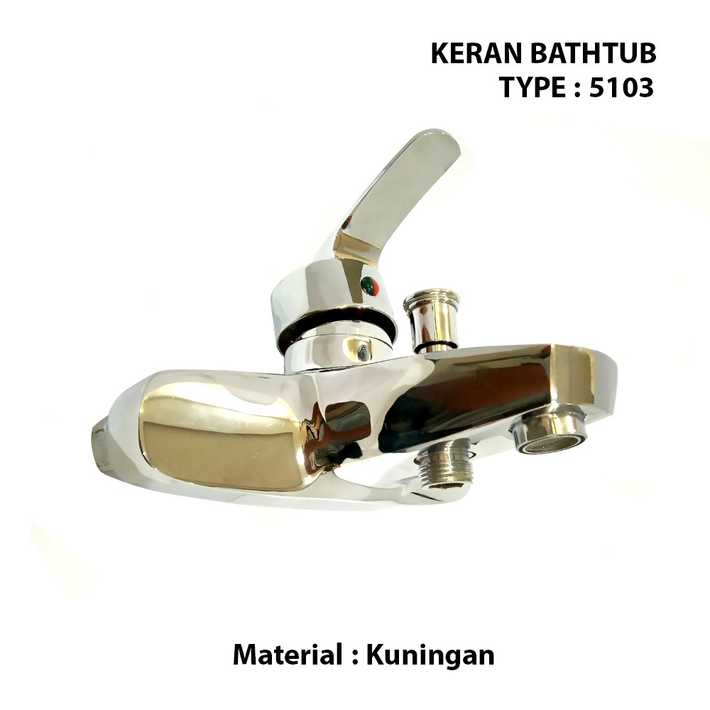 Kran Shower Keran Kamar Mandi Bathtub Mixer Air Panas Dingin Keran 2 Cabang Kuningan