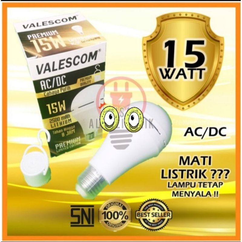 Lampu LED Emergency Valescom Premium 15 Watt /LAMPU VALESCOM 15W AC/DC