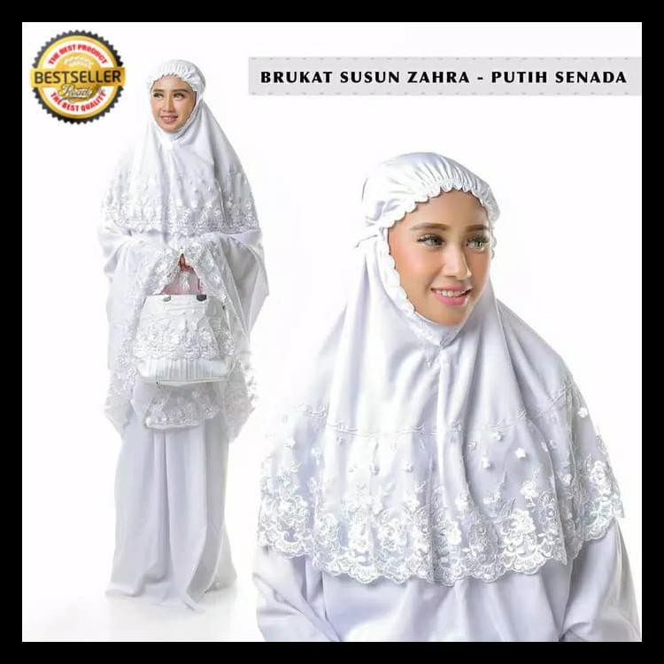 100% BERKUALITAS MUKENA BRUKAT MUSLIM DEWASA MUKENAH MUSLIMAH MOTIF BRUKAT ADEM PREMIUM - UNGU 100%