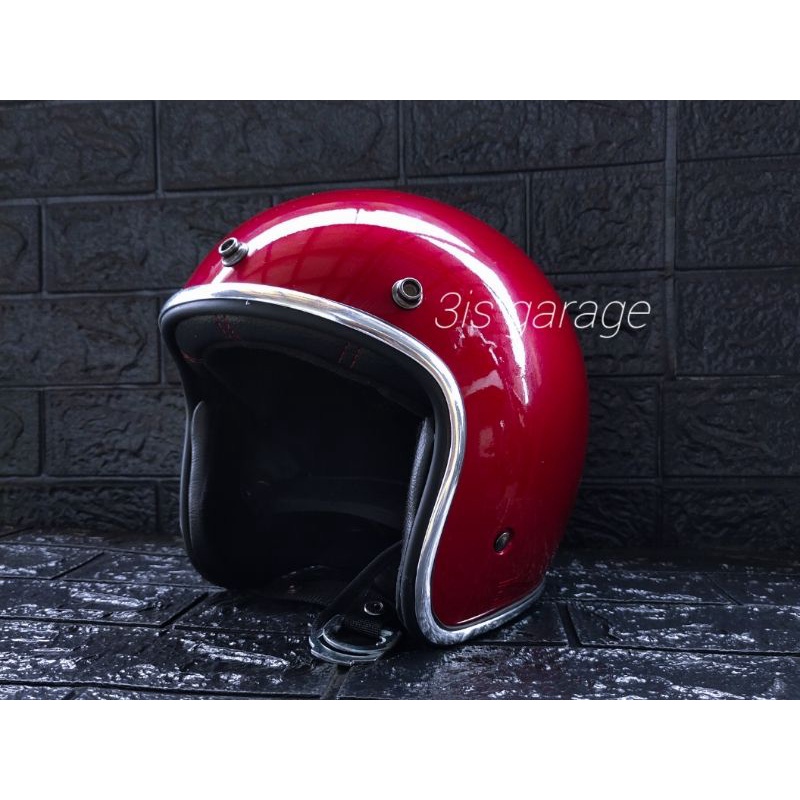 HELM RETRO SLIM HEAD RAW TX-500 BUSA SEMI KULIT